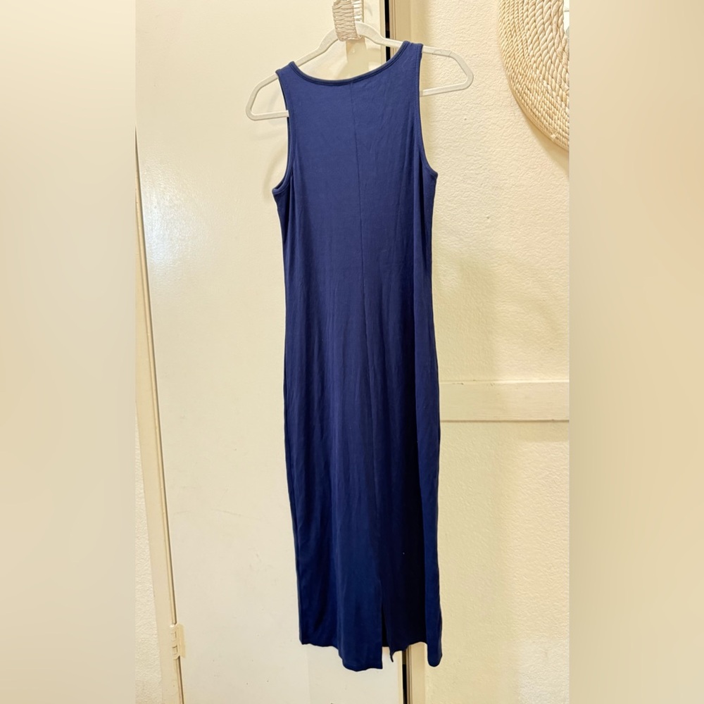 Quince Tencel baby blue ribbed midi tank dress large - Picture 3 of 9